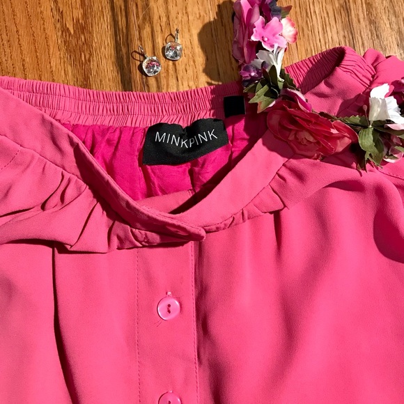 SMALL MINKPINK FLOWY BUTTON UP SKIRT - Picture 2 of 6